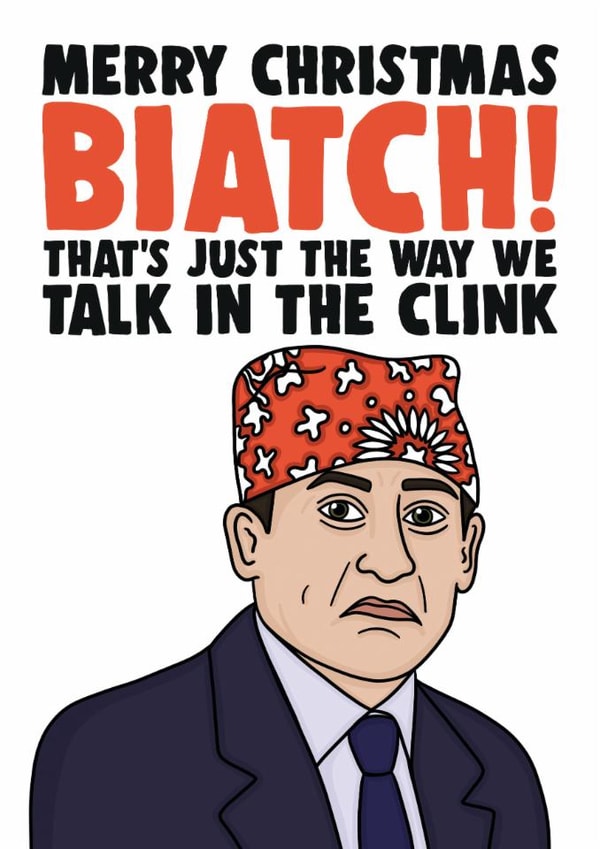 Prison Mike The Office Christmas card created by Studio Doodles