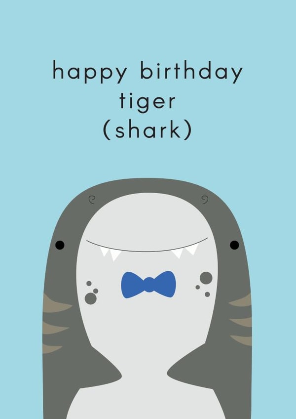 A cute birthday card for a shark lover created by Elkish