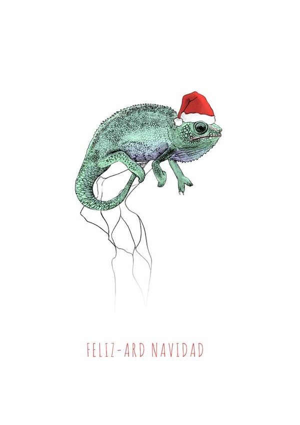 animal chameleon Christmas Card 36644 created by Beth Goodwin