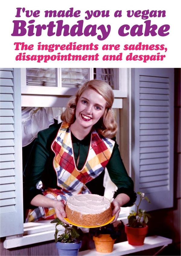 vegan funny Birthday Card 3046 created by Dean Morris Cards