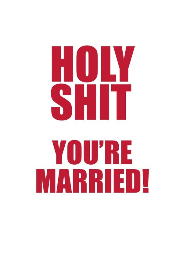rude - red wedding day 'You're married!' created by Charlotte Dreyer