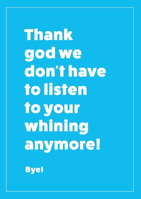 leaving bye Leaving Card 4123 created by Cookie Design