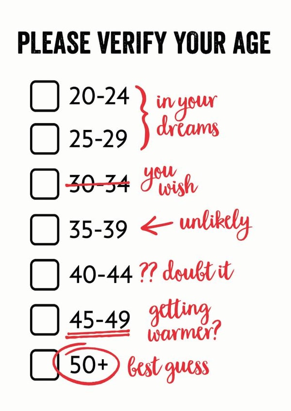 verify age Birthday Card 9898 created by Jon Hall Design