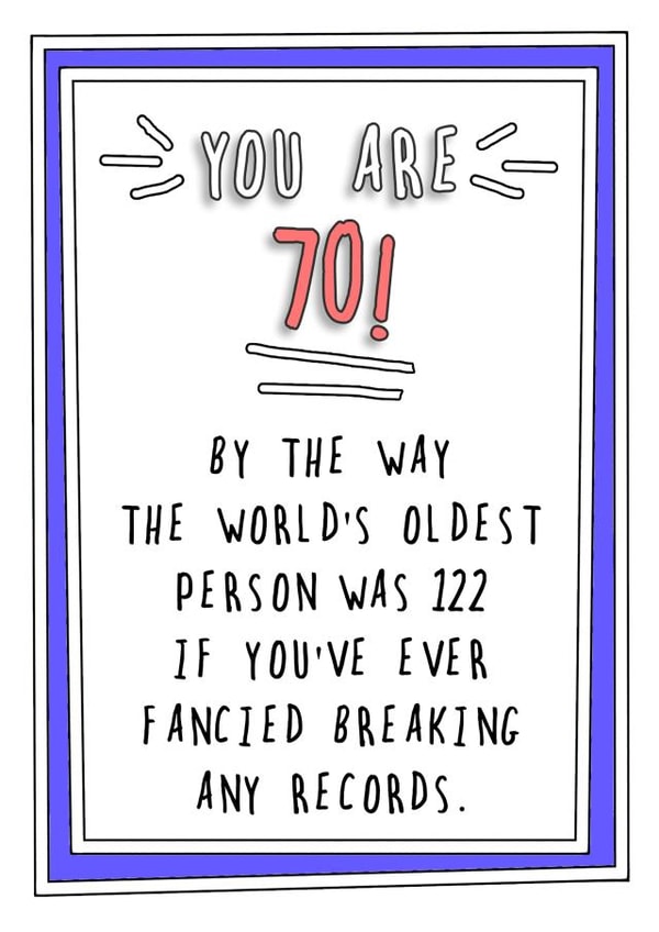 70 seventy Birthday Card 7534 created by Go La La!