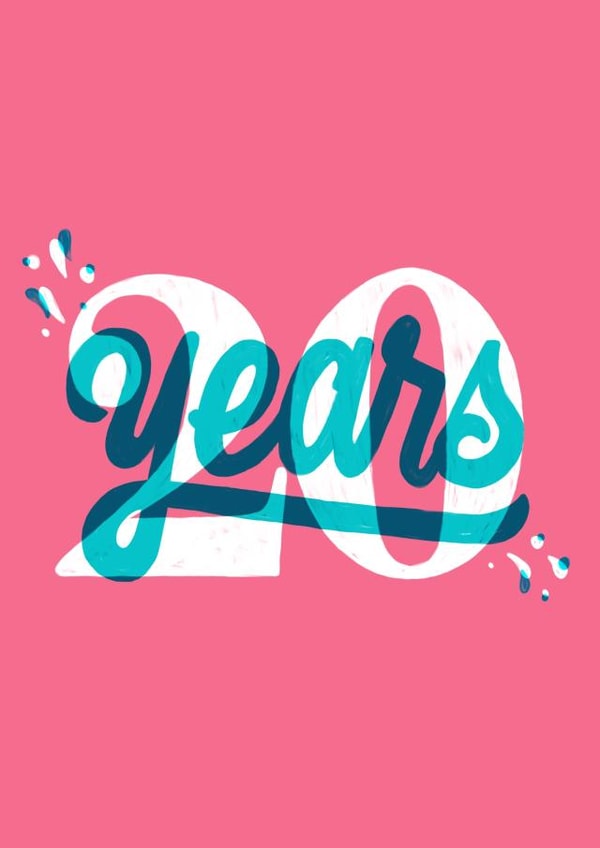 Modern Anniversary Card / Birthday Card - 20 Years created by Sophia Sky