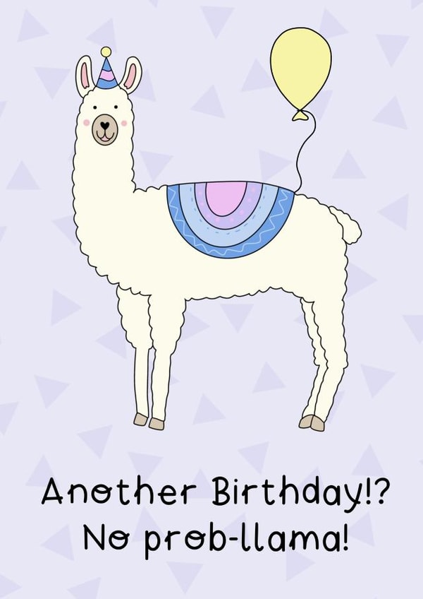 Llama balloon Birthday Card 15842 created by Helen Bicknell