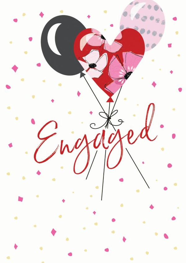 Black, red and pink balloons - engagement created by Clare Joys