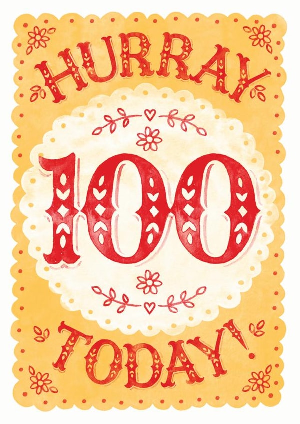 Classic 100th Birthday Card - Flowers - For Her created by Alexandra Snowdon