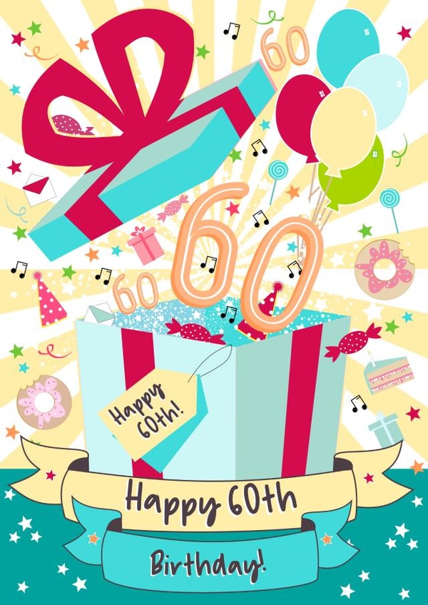 Cute 60th Birthday Card - For Her - Present created by Little Silverleaf