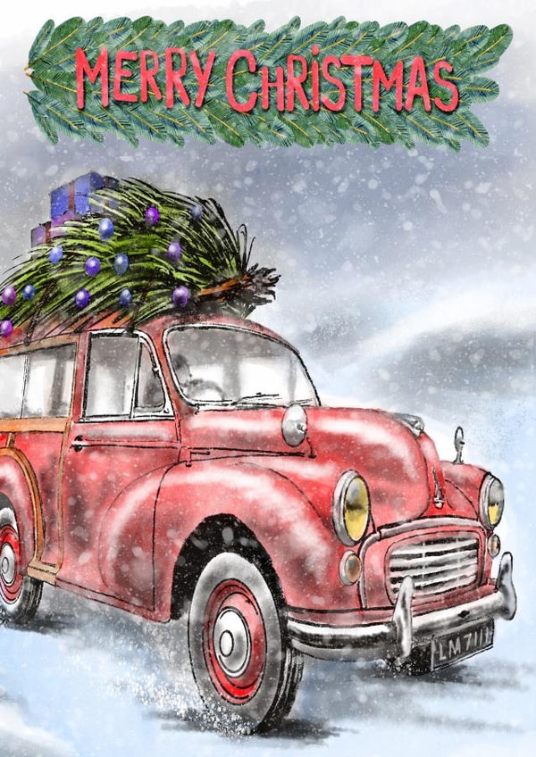 Driving home for Christmas card created by CardandFast