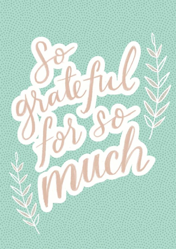 Typography inspired modern/contemporary Thank You card created by Laura Darrington Design Ltd.