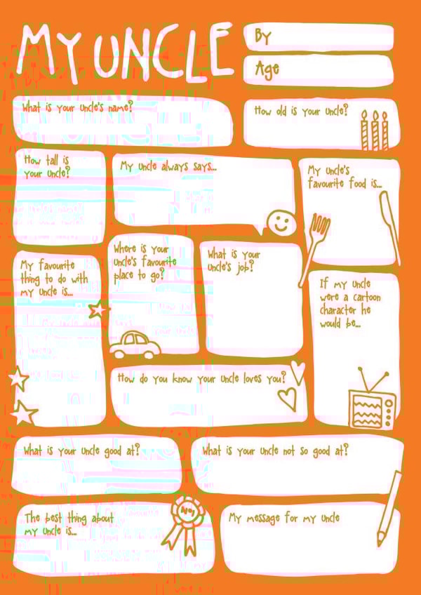 uncle from the kids Birthday Card 3732 created by Bow & Bell