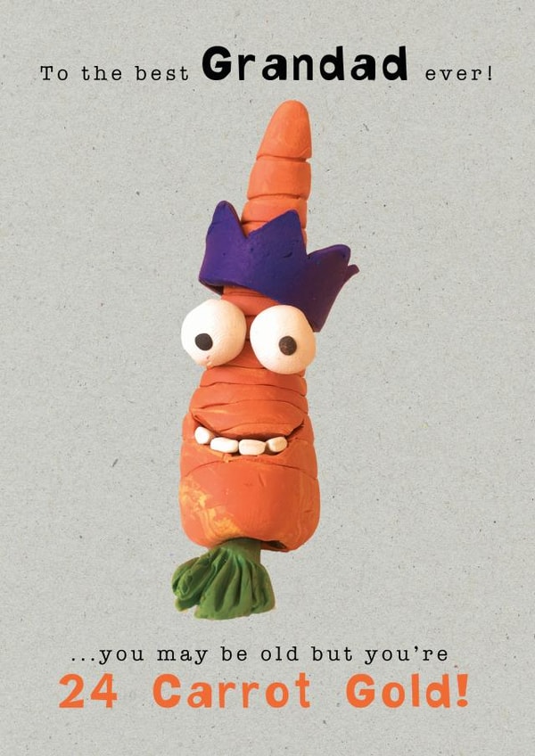 Funny Birthday Card for Grandad - To The Best Grandad Ever - 24 Carrot Gold created by JellynBean