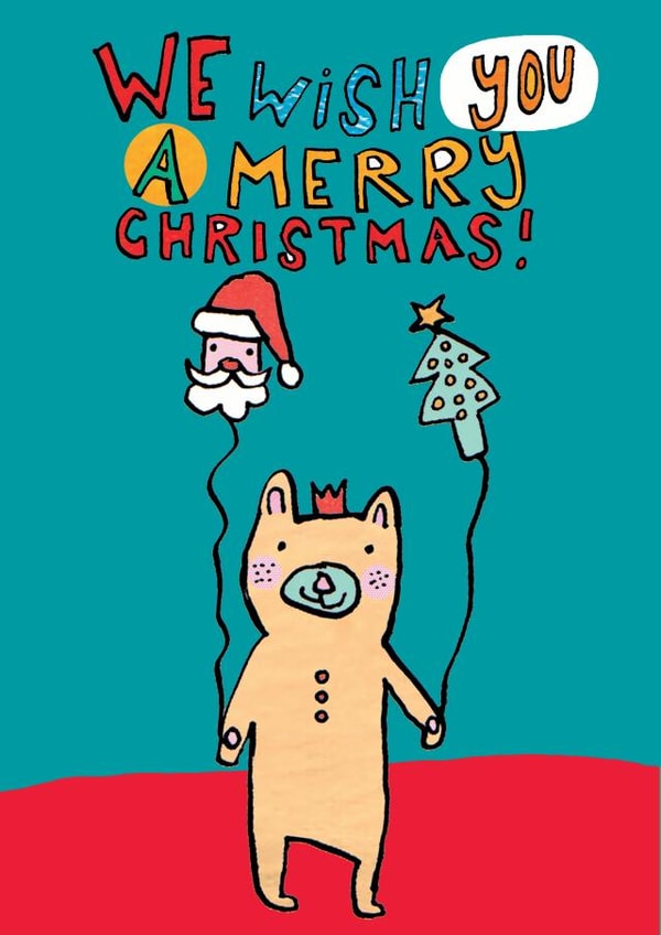 bear balloons Christmas Card 14937 created by Alice Palace