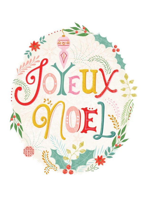 Joyeux Noel Christmas Card 11999 created by Gill Eggleston