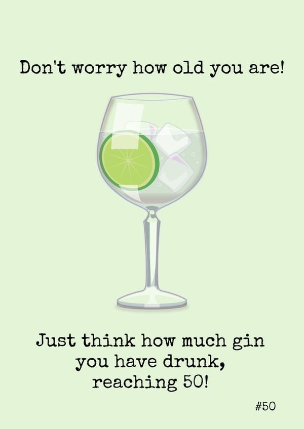 Think about the gin 50th birthday card created by Doodle Dot Design Co