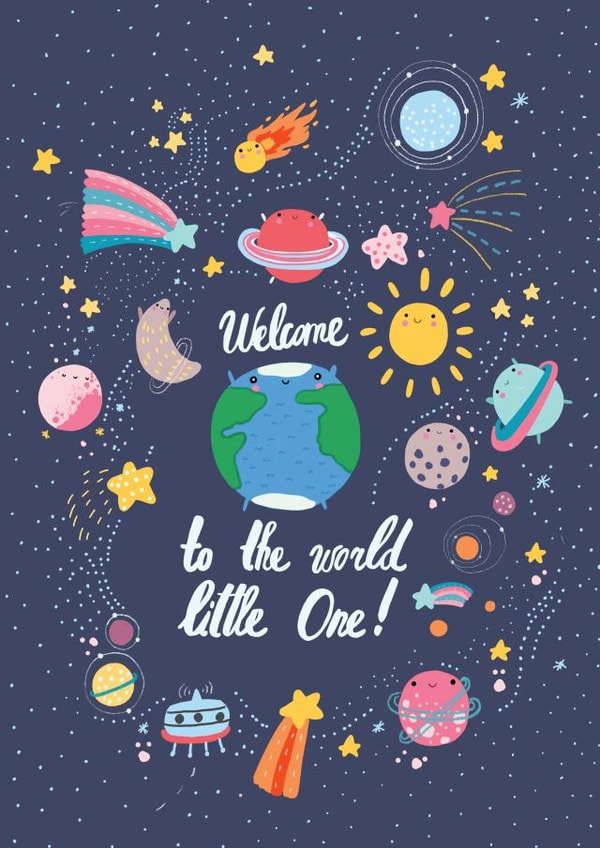 welcome world New Baby Card 10254 created by Forever Funny