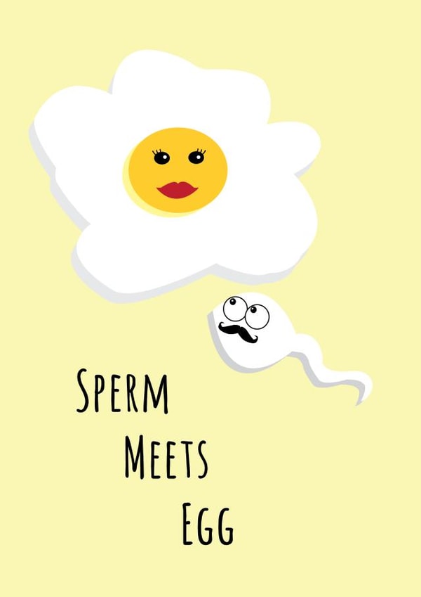 Sperm Meets Egg - Pregnancy and Fertility Card created by @Laura Lonsdale Designs