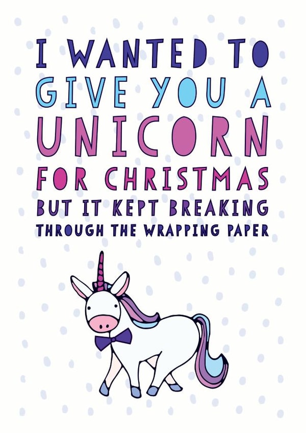 unicorn funny Christmas Card 10744 created by Amanda