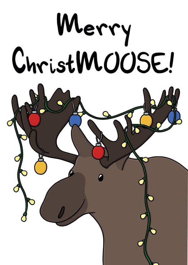 Moose funny Christmas Card 14079 created by OhJaye