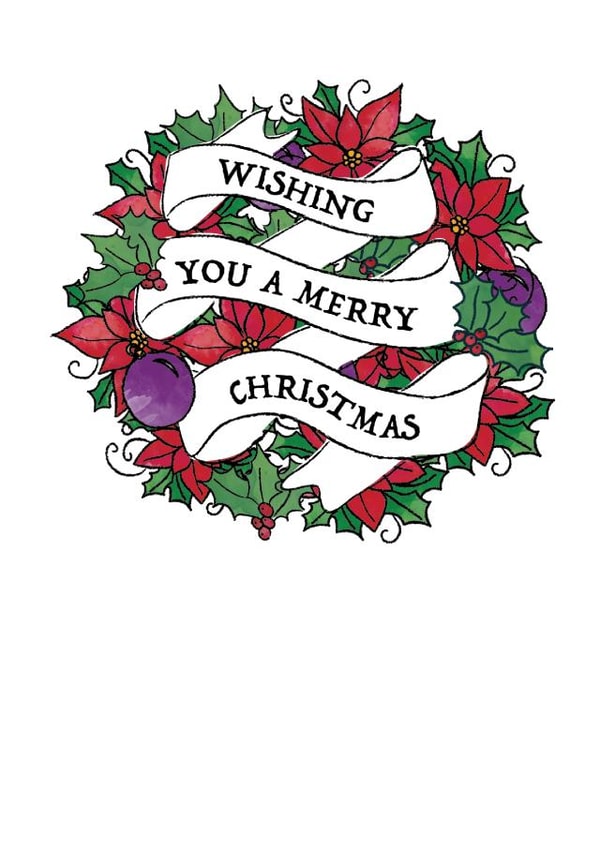 illustrated tattoodesign Christmas Card 25607 created by Sarah Watts @2littleboys