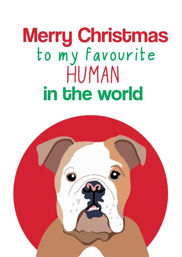 english bulldog dog Christmas Card 25147 created by Pet Friendly