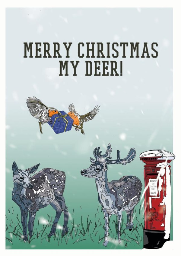 Deer reindeer Card 37452 created by Hatched Art