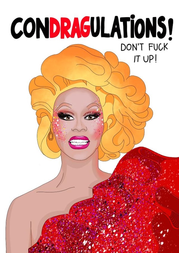 rupaul drag Congratulations Card 3342 created by Kasia Cards