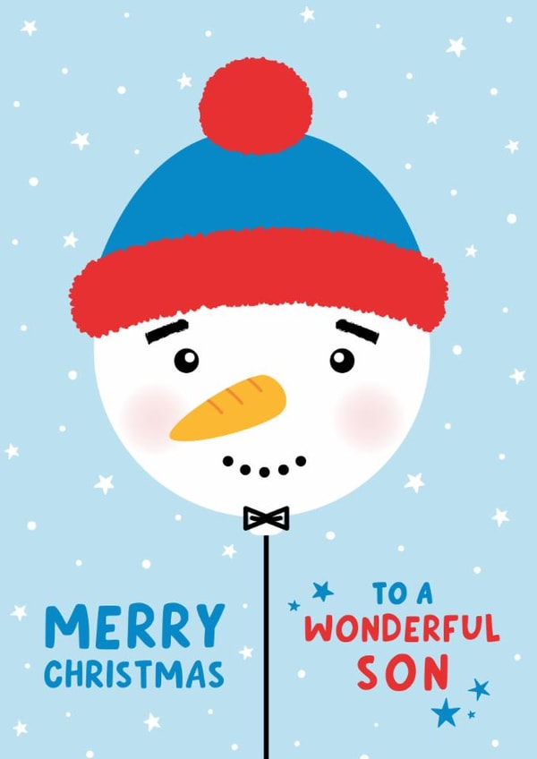 Snowman Christmas Card For Son created by Macie Dot Doodles