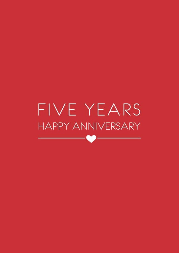 five year Anniversary Card 8818 created by Miss Shelly Designs