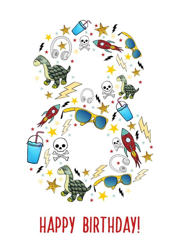 8 son Birthday Card 10473 created by Rulu