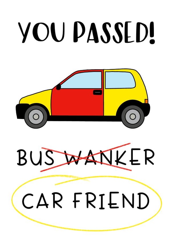 Car friend Congratulations card created by Helen Bicknell