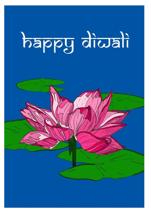Diwali lotus Faith Card 13862 created by Hatched Art