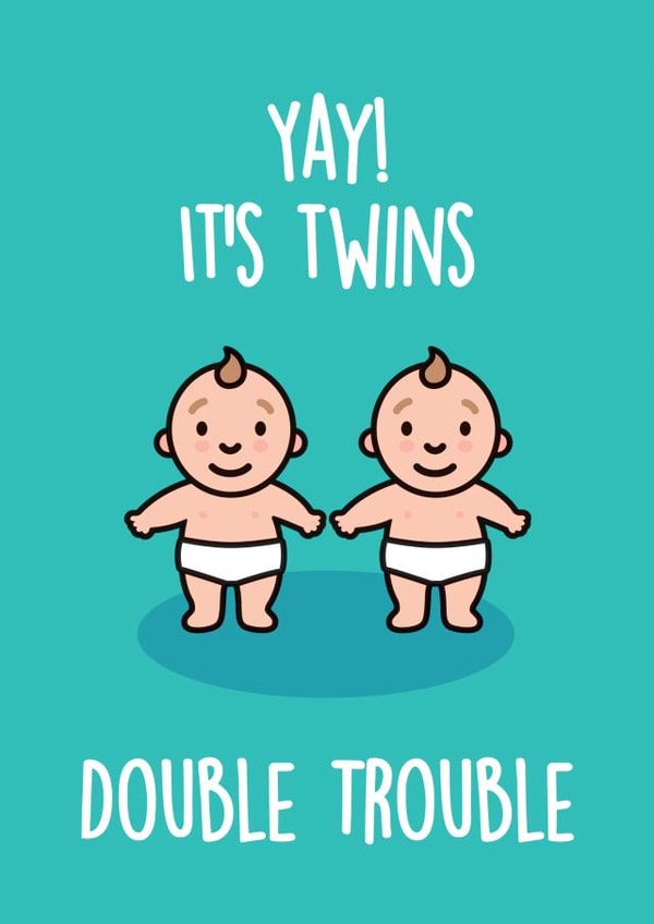 Congratulations Twins New Baby Card 8624 created by Thirty Mussels