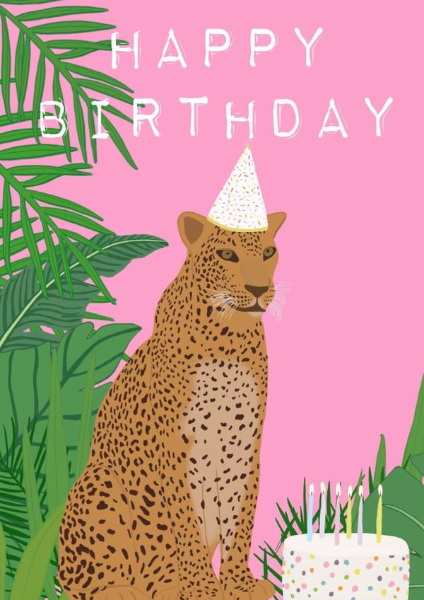 leopard animal Birthday Card 13374 created by Chloe Turner