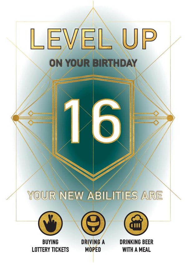 16 16TH Birthday Card 15175 created by Mad Philomena