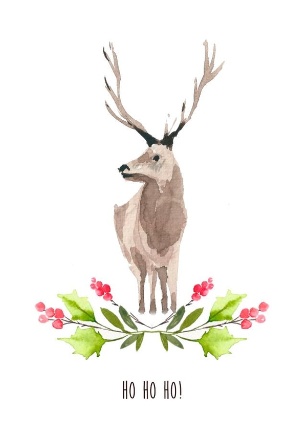 arty reindeer Christmas Card 24696 created by Silvia Betancourt
