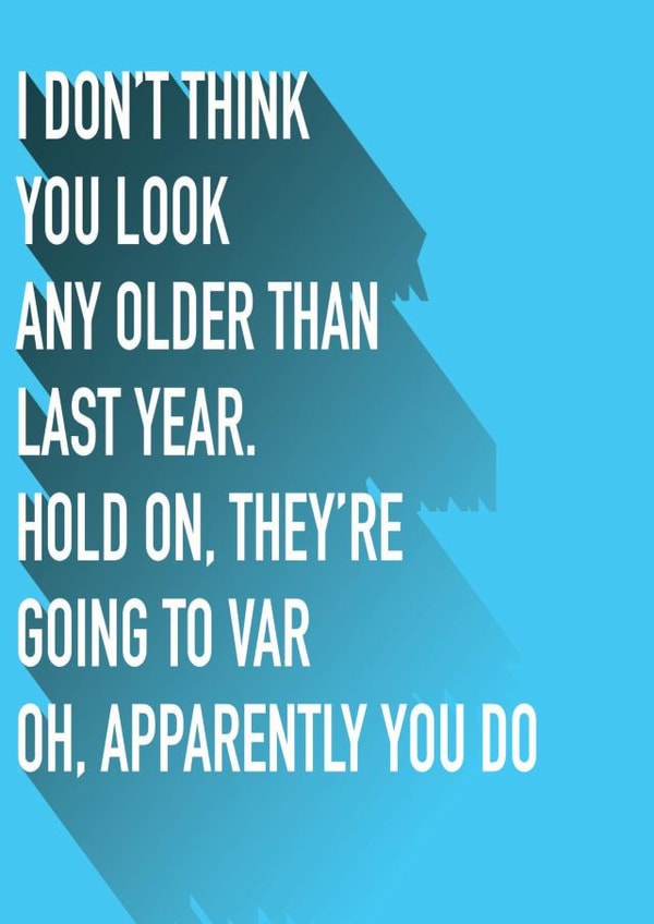 VAR football Birthday Card 14391 created by Do Something David