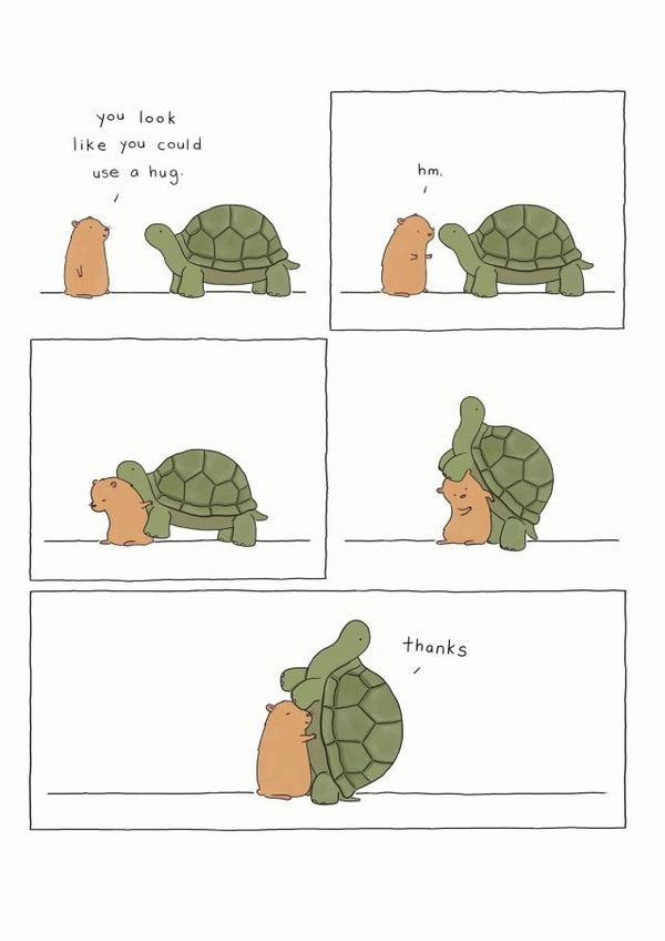 hug tortoise Thinking of you Card 6662 created by Redback Cards