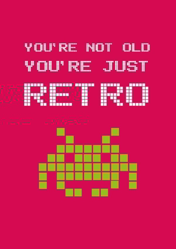 Old Retro Birthday Card 1576 created by Kritter Design