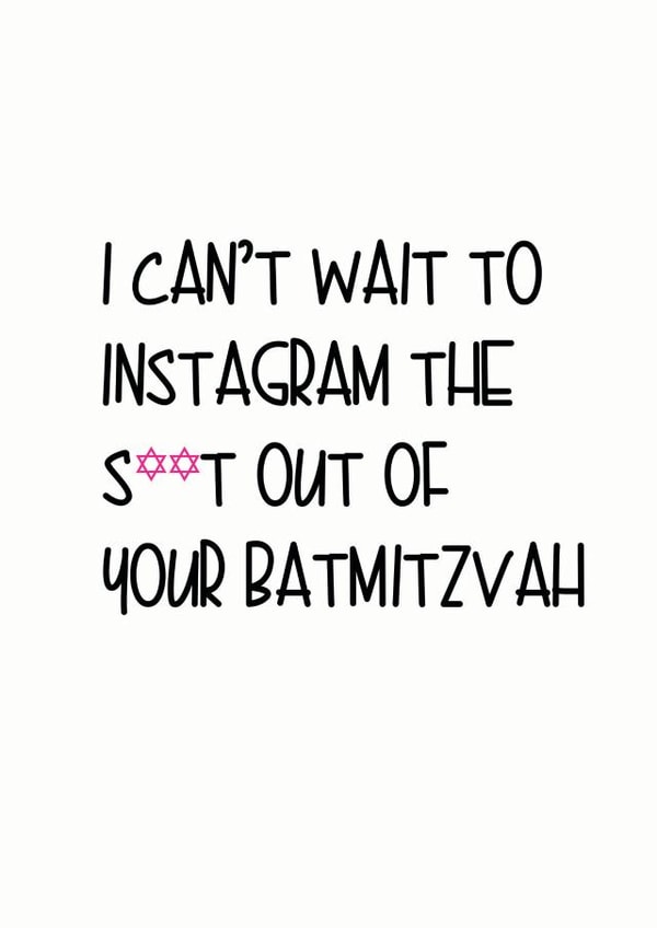 instagram batmitzvah Faith Card 5157 created by Little Lisa Designs