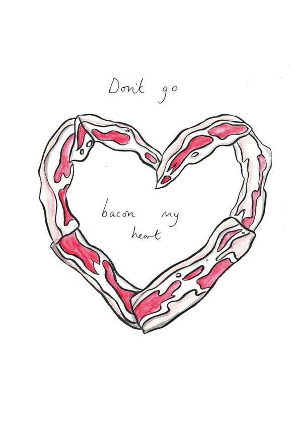 bacon adult Valentines Day Card 40344 created by Sally-Anne Hickman