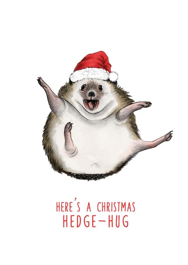 hedgehog hedgehug Christmas Card 13387 created by Beth Goodwin
