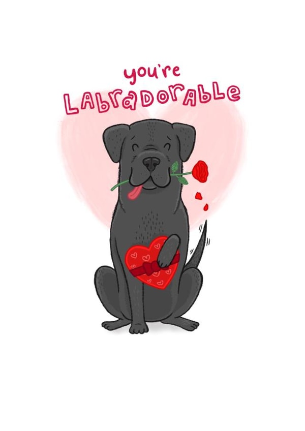 Labrador Labradorable Valentines Day Card 11070 created by Blue Kiwi Design