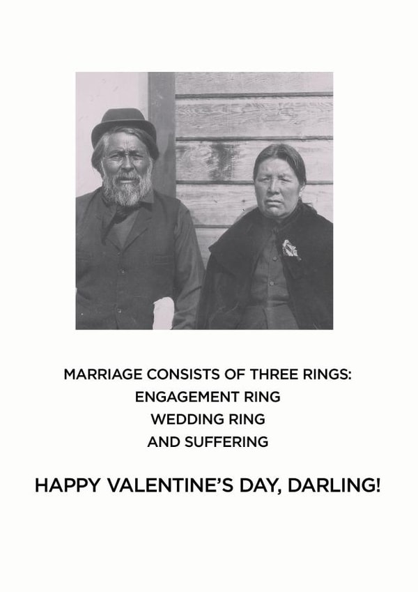 marriage rings Valentines Day Card 22602 created by Colonel I. P. Knightly