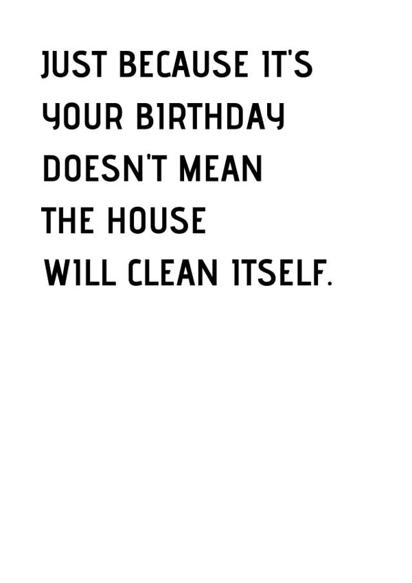 clean itself Birthday Card 16076 created by Mitch Fox