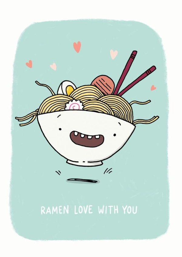 ramen im in love with you Valentines Day Card 40405 created by Camille Medina