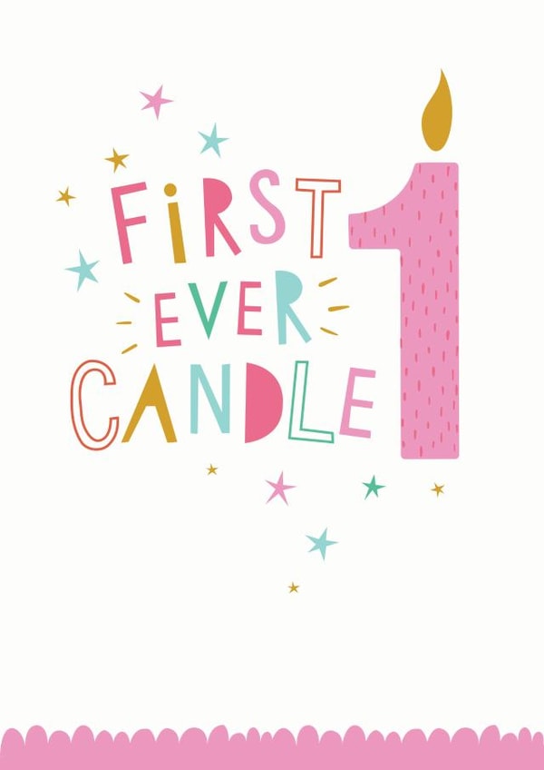 candle 1 Birthday Card 16084 created by Dotty Black