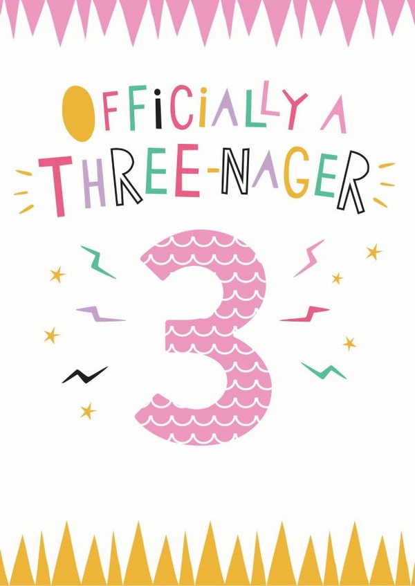 Threenager 3 Birthday Card 16087 created by Dotty Black