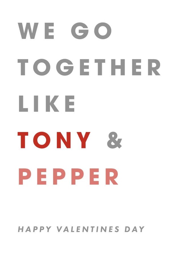 iron man tony Valentines Day Card 27802 created by Bookishly